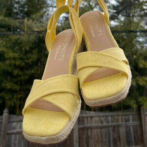 Coconuts by Matisse Yellow Wedge Open-Toe Sandals